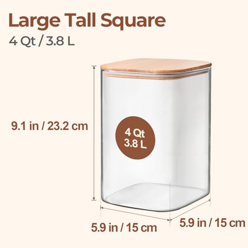 Flour Sugar Storage Containers 4 Qt (4 qt x 2)