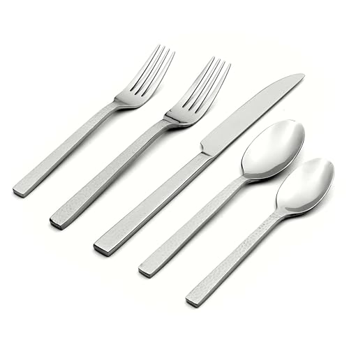 Chefs Table Hammered 45 Piece Everyday Flatware Set (45 Count)
