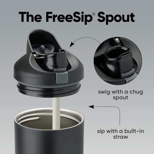 FreeSip Tumbler Stainless Steel Water Bottle 40 oz Very (Very, Very Dark / 40 Ounces)