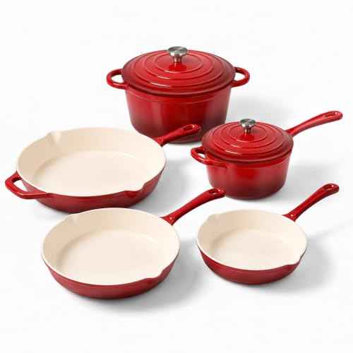Nonstick Enameled Cast Iron Cookware Set