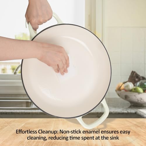 Enameled Cast Iron Dutch Oven (Cream White / 3.8 QT)