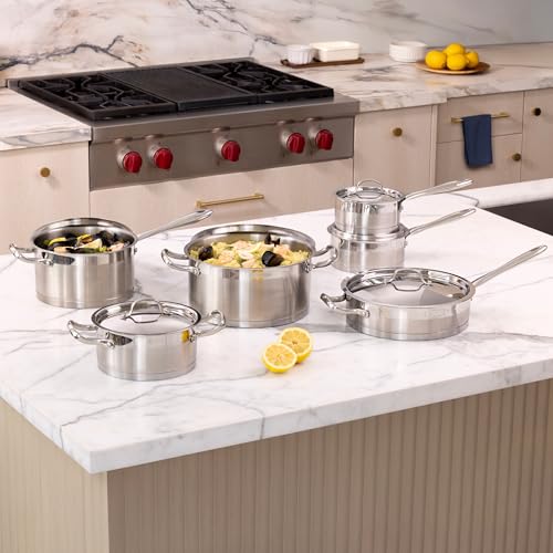 s Commercial Capsule Technology Stainless Steel Kitchen Pots and Pans Set