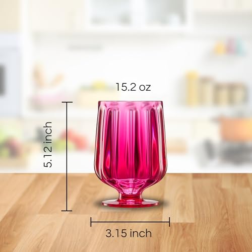 15oz Unbreakable Premium Drinking Glasses Set of 4 (4 Count)