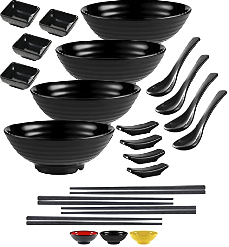 4 Noodle Bowls Set (4 Bowl Set / Black)