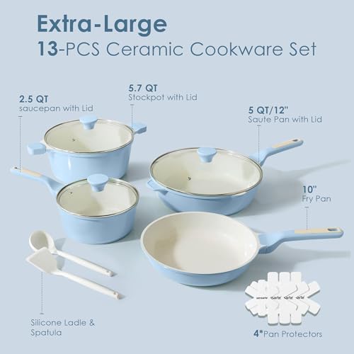 Nonstick Ceramic Cookware Set Large 13