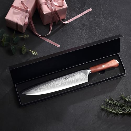 9 Inch Japanese Chef Knife with Full Tang Rosewood Handle