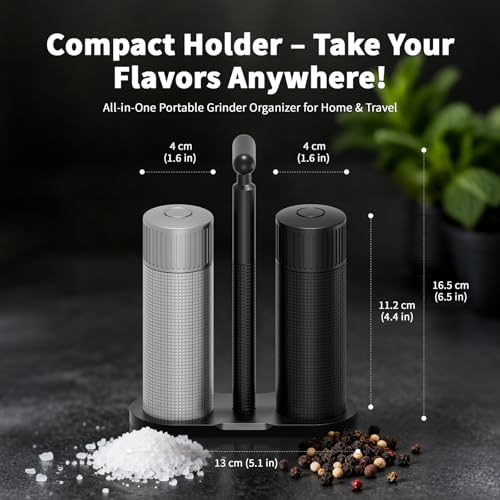Professional Salt and Pepper Mill Set (Salt & Pepper Mill Set (Metal Stand))