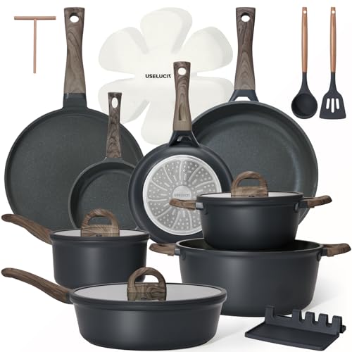 22 Piece Ceramic Cookware Set with Utensils