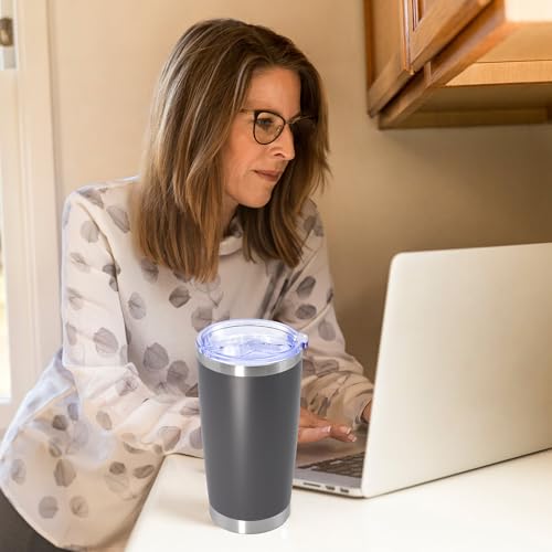 20 oz Tumbler Insulated Tumblers Stainless Steel Coffee Mug (Gray)