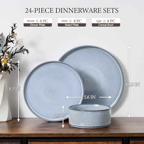 24 Piece Stoneware Dinnerware Sets