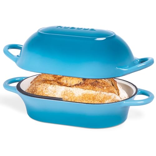 Dutch Oven For Sourdough Bread Baking (24cm x 16cm / Light Blue)