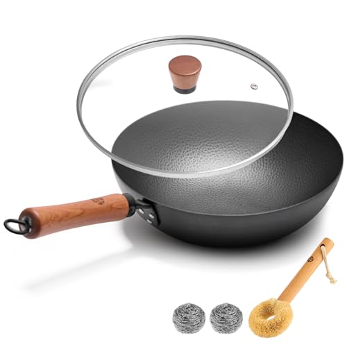 Carbon Steel Wok Pan 11 Inch (11 Inch Round Bottom)
