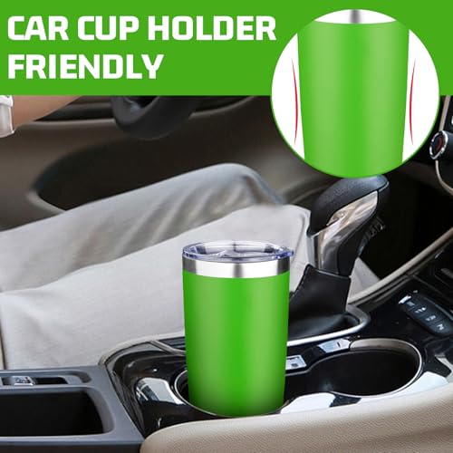 20oz Tumbler with Lid Double Wall Vacuum Insulated Travel Coffee Mug Stainless Steel Thermal Cup Powder Coated Sturdy Coffee Tumbler Bulk for Hot and Cold Beverages (20 Ounces (6 Pack) / Green-Teal-Orange-Yellow-Purple-Lavender)