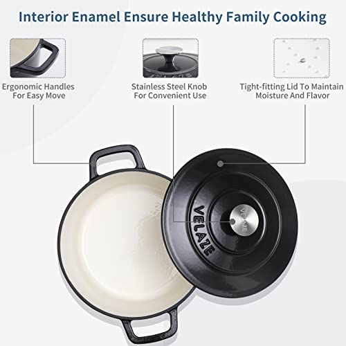 6 QT Enameled Cast Iron Dutch Oven Pot with Lid