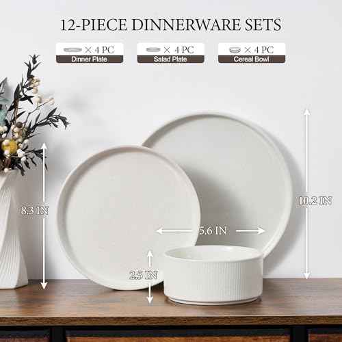 12 Piece Plates and Bowls Sets