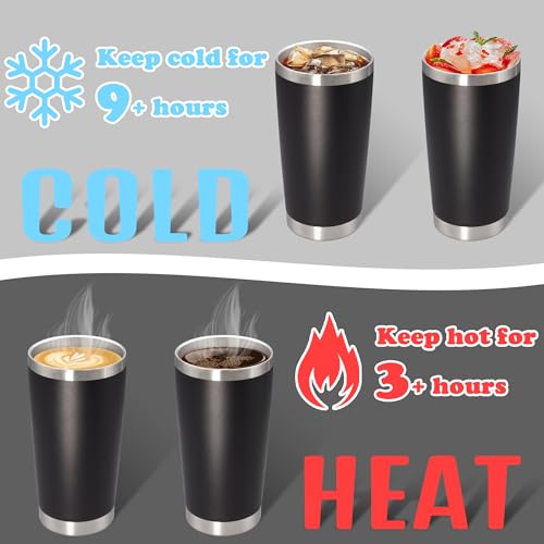 20 oz Tumbler Insulated Tumblers Stainless Steel Coffee Mug (Black)