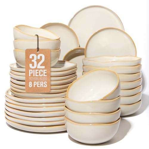 32 Piece Dinnerware Set for 8 with Pasta Bowls