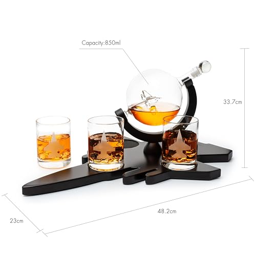 Fighter Jet Wine & Whiskey Decanter Set F16