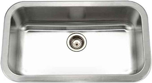 HOUZER MGS-3018-1 Medallion Gourmet Series Undermount Stainless Steel Kitchen Sink, Easy Installation, Large Single Bowl, Satin Finish, Strainer Included