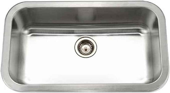HOUZER MGS-3018-1 Medallion Gourmet Series Undermount Stainless Steel Kitchen Sink, Easy Installation, Large Single Bowl, Satin Finish, Strainer Included
