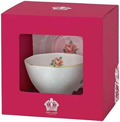 Royal Albert Polka Rose Teacup & Saucer Set