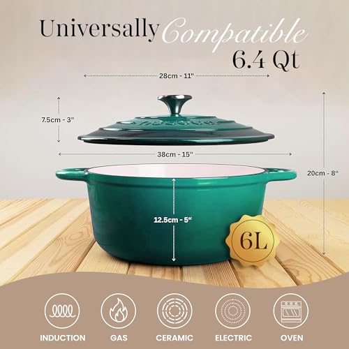 Enamelled Cast Iron Dutch Oven Pot with Lid