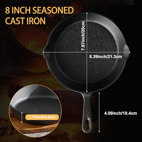 Cast Iron Skillet 8 Inch (8 Inch)