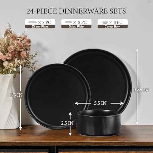 24 Piece Stoneware Dinnerware Sets