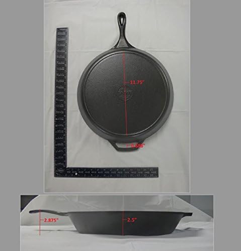 Lodge 15 Inch Cast Iron Pre-Seasoned Skillet – Signature Teardrop Handle - Use in the Oven, on the Stove, on the Grill, or Over a Campfire, Black - Nestoria