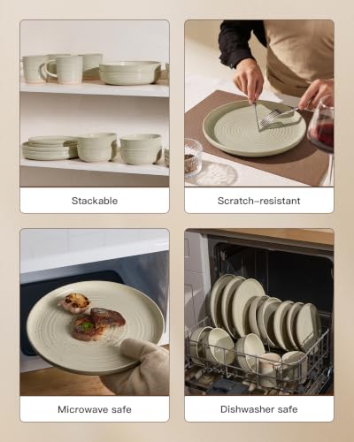 Stoneware Dinnerware Set for 8 (White Honey)