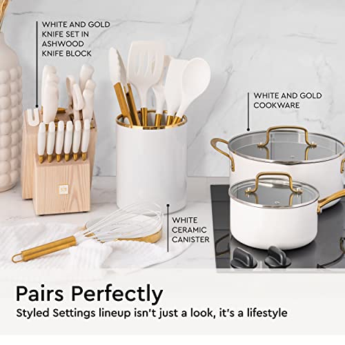 Gold Kitchen Utensils Set (White)