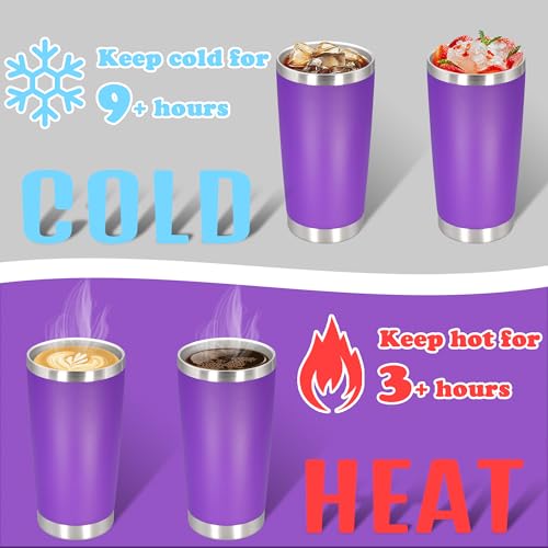 20 oz Tumbler Insulated Tumblers Stainless Steel Coffee Mug (Purple)