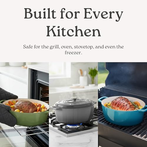 Signature Enameled Cast Iron Oval Dutch Oven