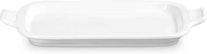 Le Creuset Stoneware Rectangular Dish with Platter Lid, 3 qt., White