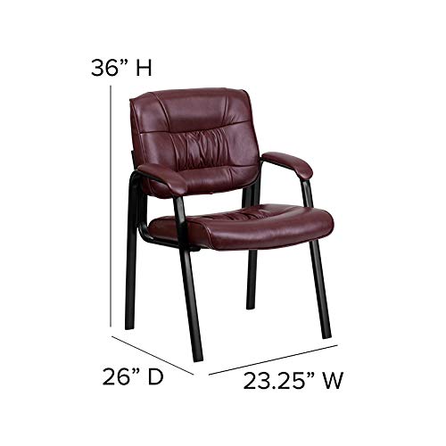Haeger LeatherSoft Tufted Executive Reception Chair with Padded Armrests