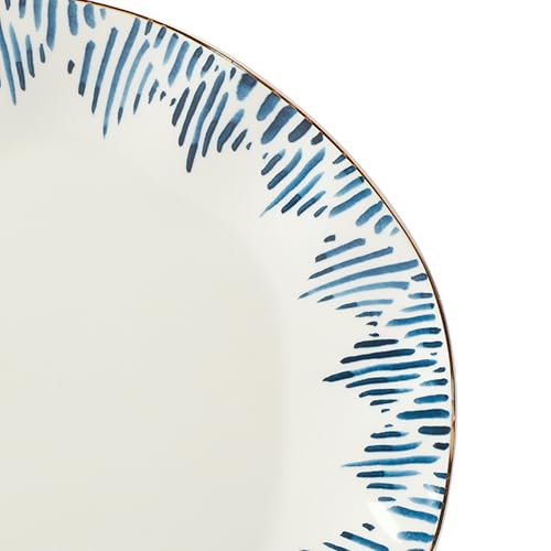 Blue Bay 4 Piece Set Dinner Plates (Dinner Plates, Set of 4, Ikat)