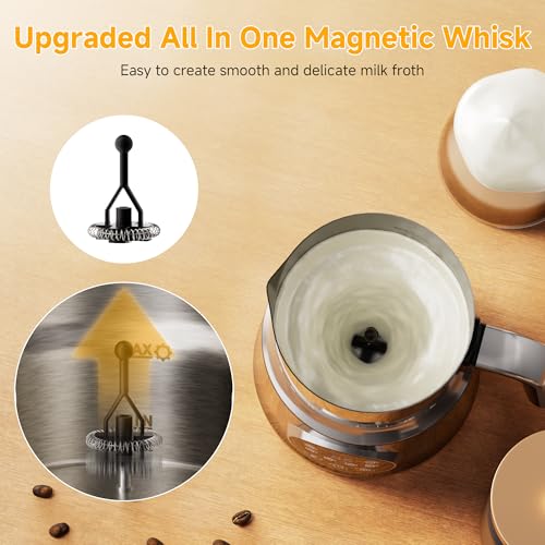 6-in-1 Electric Milk Frother and Steamer, Large Capacity Foam Maker