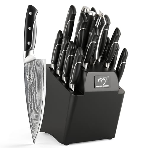 18 Pieces Damascus Kitchen Knife Set