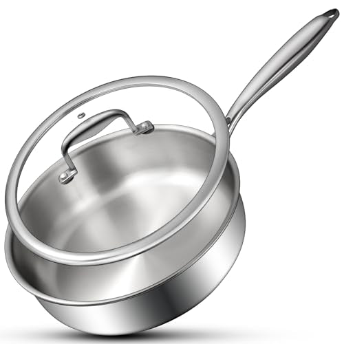 Tri Ply Stainless Steel Frying Pan 3QT