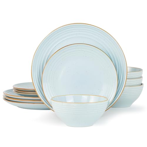 Jupiter Plates and Bowls Sets with Rim (12 Count)