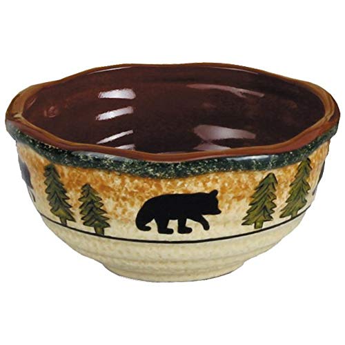 Rustic Bear 16 Piece Ceramic Dinnerware Set with Plates