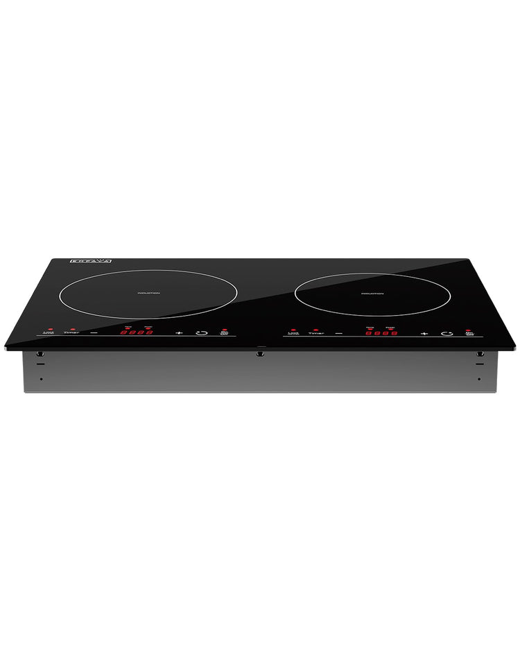 Electric Stove Induction Cooktop Horizontal with 2 Burners in Black Vitro Ceramic Smooth Surface Glass 120V