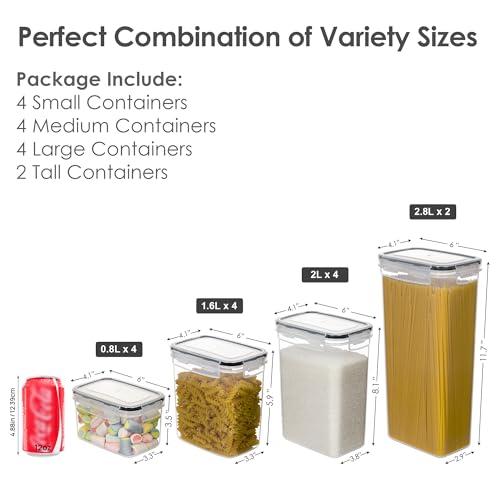 Airtight Food Storage Containers Set (Tall, Large, Medium, Small)