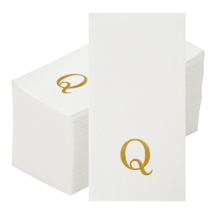 Paper Rectangle Gold Letter Q Linen (2000 Count)