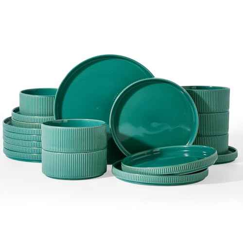 Stoneware Dishes Dinnerware Sets for 6 (18 Count)