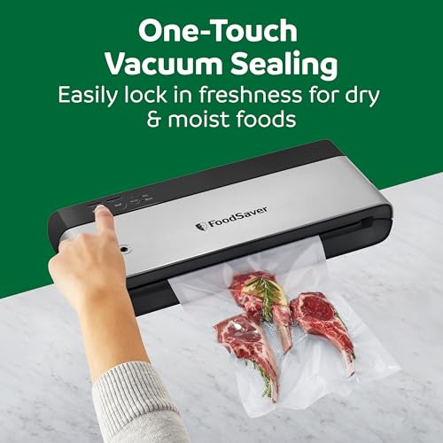 PowerVac Compact Vacuum Sealing Machine Stainless Steel & Black Vertical Storage VS0150
