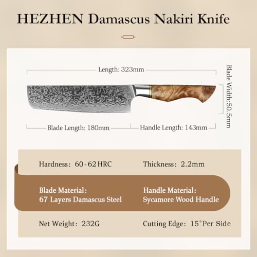 7 inch Nakiri Knife Japanese High Carbon Steel