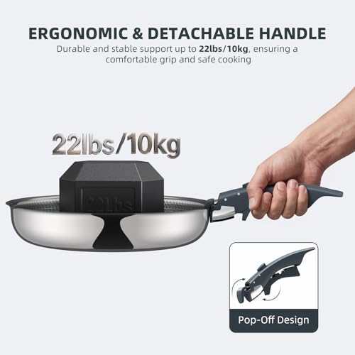 6 Piece Hybrid Stainless Steel Pots and Pans Set Non Stick