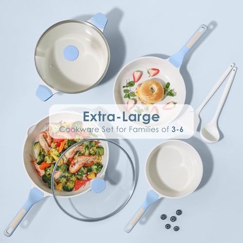 Nonstick Ceramic Cookware Set Large 13