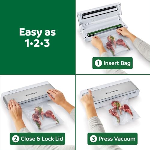 PowerVac Compact Vacuum Sealing Machine Stainless Steel & Black Vertical Storage VS0150
